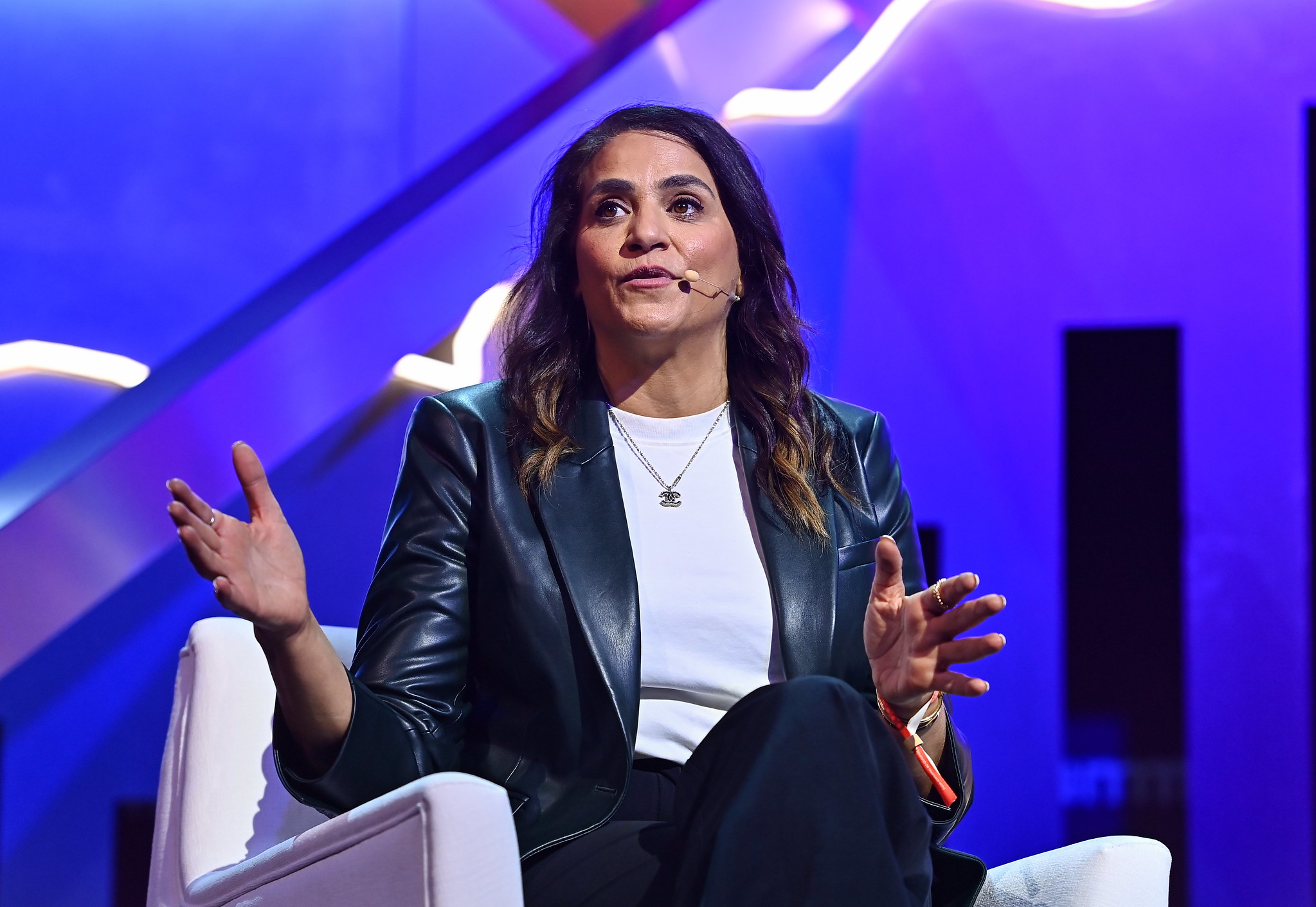 Maha Abouelenein, Founder and CEO, Digital and Savvy, on Crypto stage during Web Summit