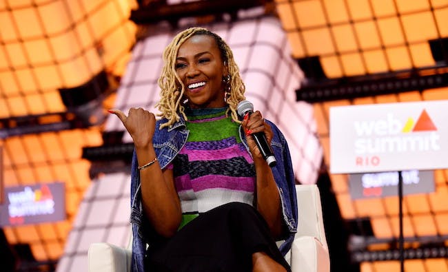 Ayọ Tometi, Black Lives Matter, on Center Stage during the opening night of Web Summit Rio 2023 at Riocentro