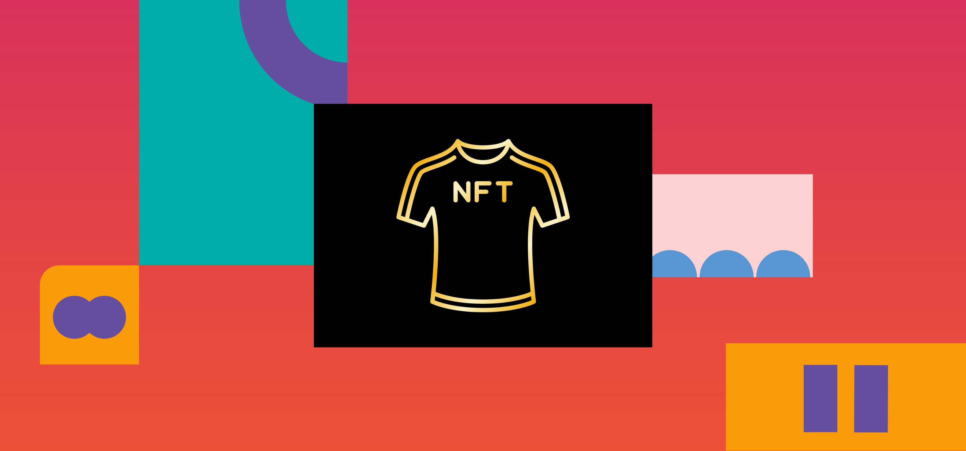An illustration of a dark football shirt with NFT written across the front